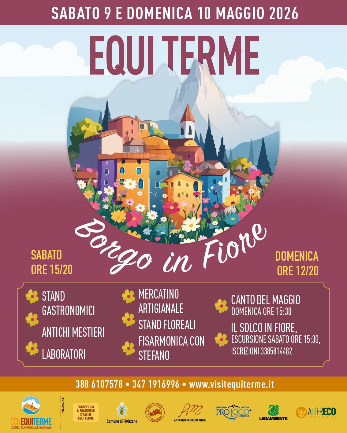 Equi Terme, Borgo in Fiore! 9/10 maggio 2026