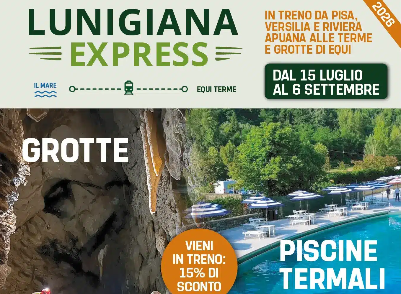 A Equi Terme tutto aperto e sconto treno – Estate 2026